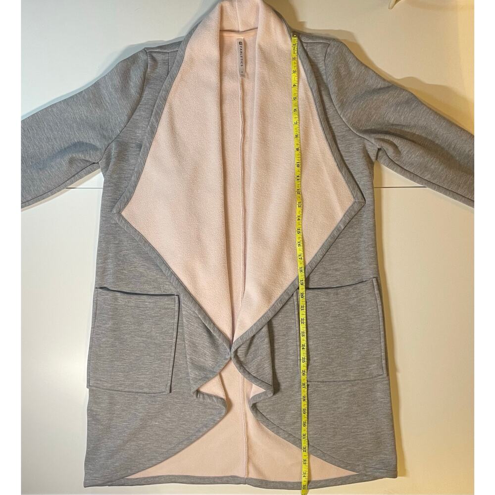 Fabletics Gray Pink Draped Waterfall Cardigan Jac… - image 4